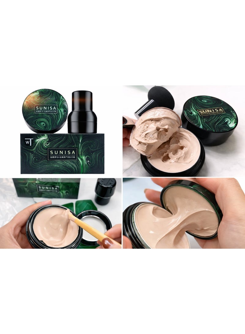 سونيسا كريم أساس سونيسا الكوري الأصلي SPF50 – كريم باودر خافي عيوب ضد الماء 24 ساعة – ترطيب عالي وتغطية كاملة لجميع أنواع البشرة - Image 1